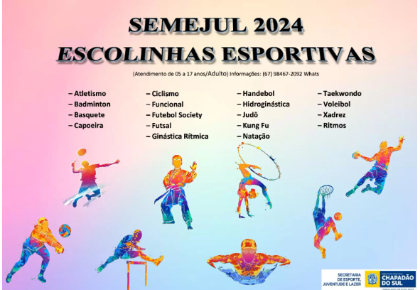 Imagem de compartilhamento para o artigo Chapadão do Sul abre matrículas para as Escolinhas Esportivas; saiba como participar da MS Todo dia